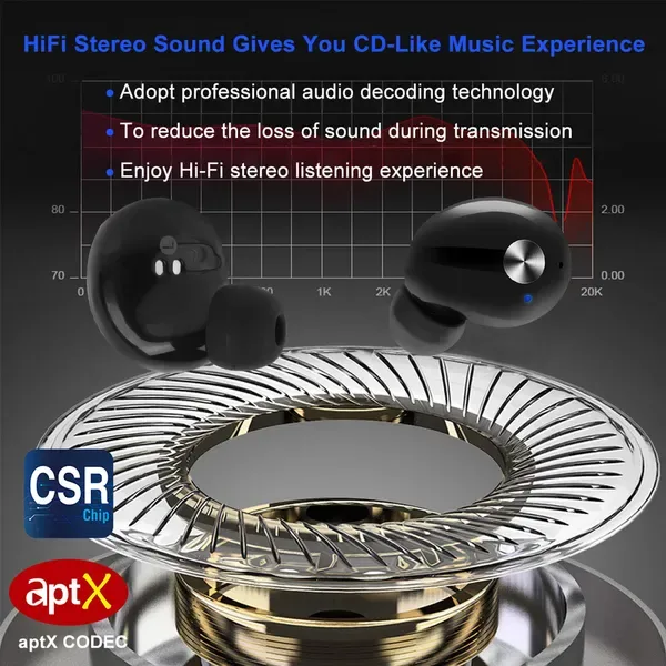 TWS True Wireless V4.2 Earbuds IPX4 In-ear Stereo Earphone Hands-free Deep Bass Earpiece view 2