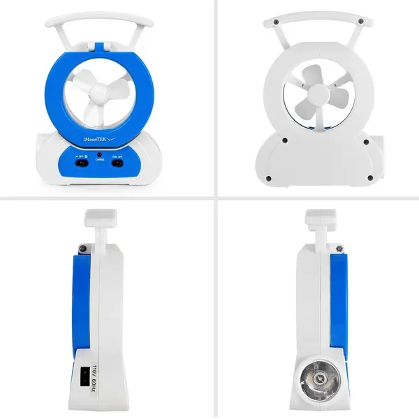 Desk Cooling Fan W/180°Adjustable LED Lamp Baby Stroller Fan Emergency Flashlight Torch view 2