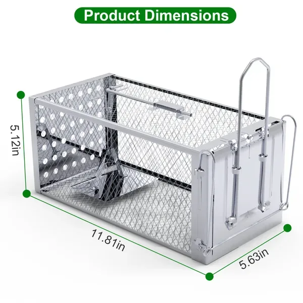 Single Door Rat Trap Cage Humane Rodent Trap Mouse Trap Indoor Outdoor For Small Rodents Mice Voles Hamsters view 3