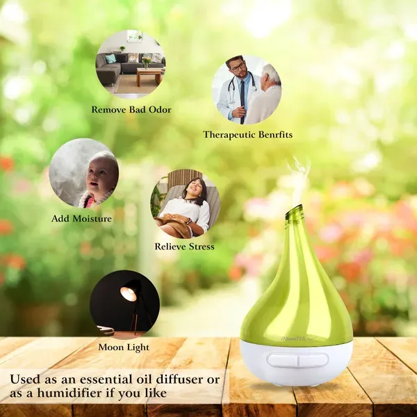 Ultrasonic Cool Mist Humidifier Aroma Essential Oil Diffuser Drop-shaped For Home Office Spa Yoga Room Relax view 2