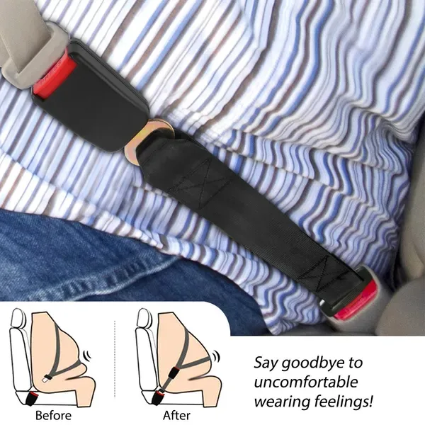 2Pcs Car Seat Belt Extender 14.37in Buckle Tongue Webbing Extension Safety Belt view 4