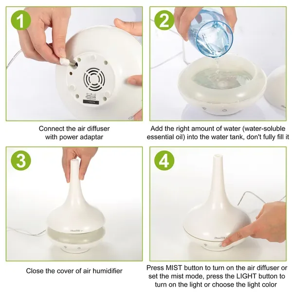 200ml Cool Mist Humidifier Ultrasonic Aroma Essential Oil Diffuser W/7 Color LED Lights Waterless Auto Off For Office Home Room Study Yoga Spa view 4
