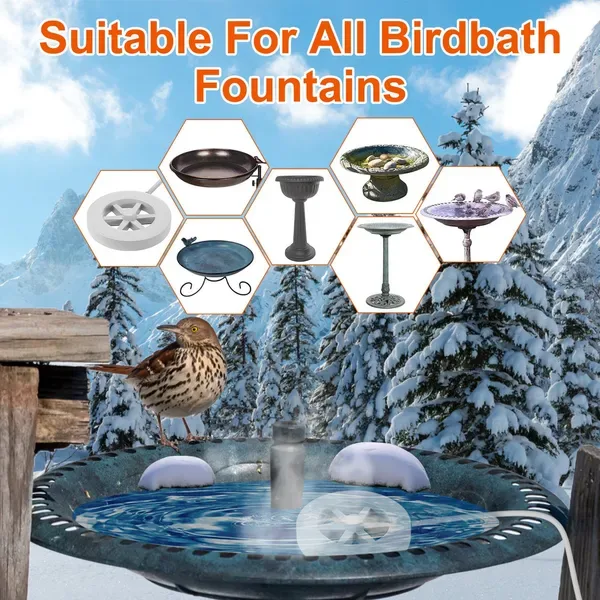 70W Bird Bath Heater For Outdoors Winter Heated Bird Bath Deicer Waterproof Aluminum Alloy Water Heater With Thermostat Auto Shutdown For Yard Patio Farm view 4