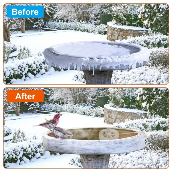 70W Bird Bath Heater For Outdoors Winter Heated Bird Bath Deicer Waterproof Aluminum Alloy Water Heater With Thermostat Auto Shutdown For Yard Patio Farm view 3