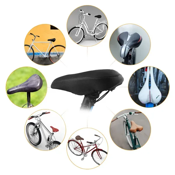 Bike Seat Cover Anti-Slip Comfortable Bicycle Padded Saddle Cover Wear Resistant Soft Gel Cushion view 4