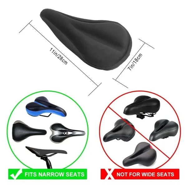 Bike Seat Cover Anti-Slip Comfortable Bicycle Padded Saddle Cover Wear Resistant Soft Gel Cushion view 2