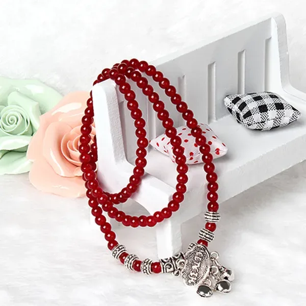 Red Agate Beaded Good Lock Bracelet view 4