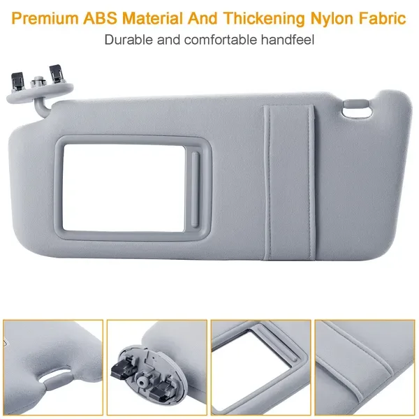 Auto Sun Visor Left Driver Side Car Sun Visor Fits 2007-2011 Toyota Camry Without Sunroof Vanity Light view 4