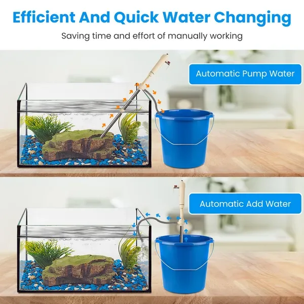 Multifunctional Electric Aquarium Gravel Cleaner Kit Length Adjustable Automatic Fish Tank Vacuum Cleaner view 2