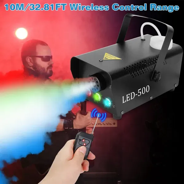 400W Fog Machine RGB LED Party Club DJ Fogger Rapid Heating Remote Control Wedding Stage Smoke Machine view 2
