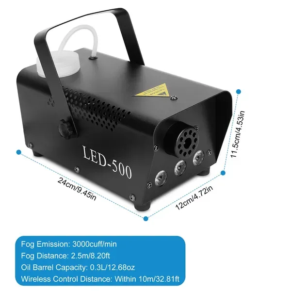 400W Fog Machine RGB LED Party Club DJ Fogger Rapid Heating Remote Control Wedding Stage Smoke Machine view 3