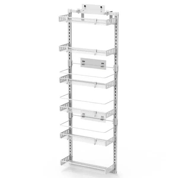 Over The Door Pantry Organizer 6-Tier Pantry Door Organizer Carbon Steel 110LBS Loading Easy Install Behind Door Storage For Closet Kitchen view 2