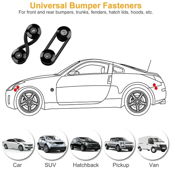 5Set Car Quick Release Bumper Fasteners Front Rear Bumper Holders Trunk Fender Hatch Lids Kit view 3