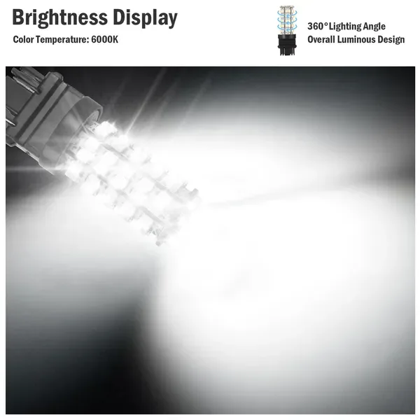 10Pcs/Kit LED Car Light Bulbs 760lm T25 3528SMD 6000K Pure White Auto Lamps Replacement view 3