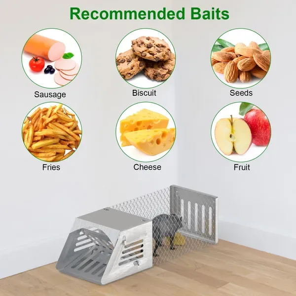 2Pcs Humane Mouse Trap Cage No Assembly Need Automatic Continuous Rat Trap With Single Way Door Reusable Catch And Release Live Cage Trap For Rodents Moles Voles Mice view 2