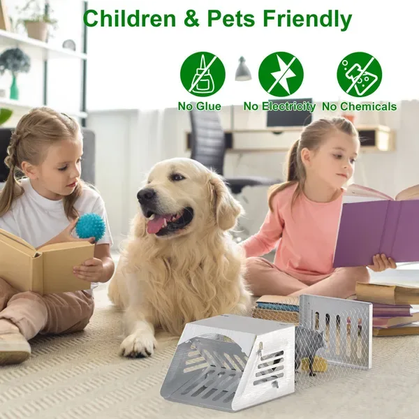 2Pcs Humane Mouse Trap Cage No Assembly Need Automatic Continuous Rat Trap With Single Way Door Reusable Catch And Release Live Cage Trap For Rodents Moles Voles Mice view 4