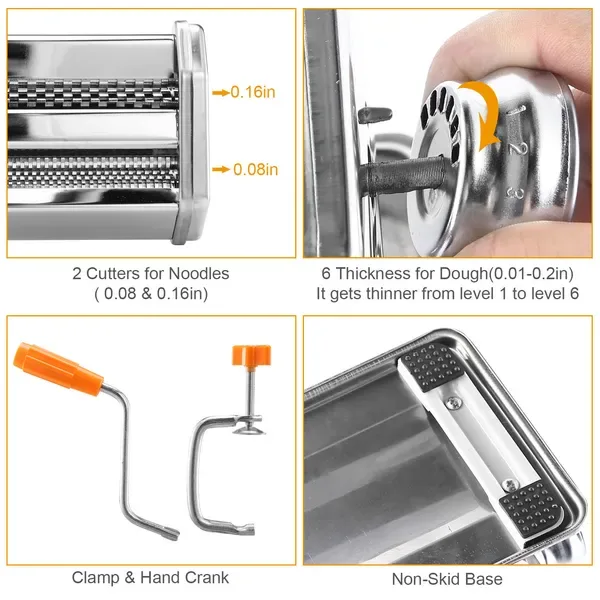 Pasta Maker Roller Machine Fettuccine Noodle Maker view 2