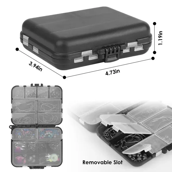 188Pcs Fishing Accessory Kit Portable Fishing Set Including Jig Hooks Sinker Weights Spoon Lure view 2