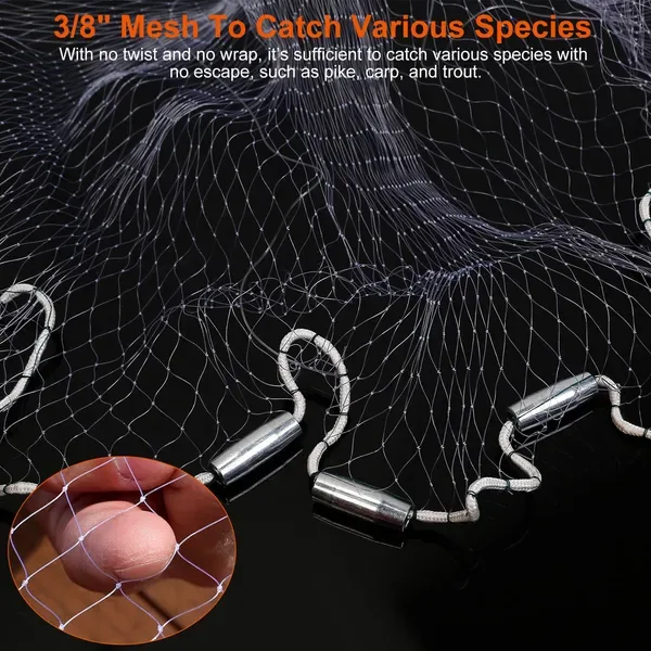 Fishing Cast Net Bait Trap Easy Throw Heavy Duty Hand Cast Net With Chain Sinker Bottom Spread view 4
