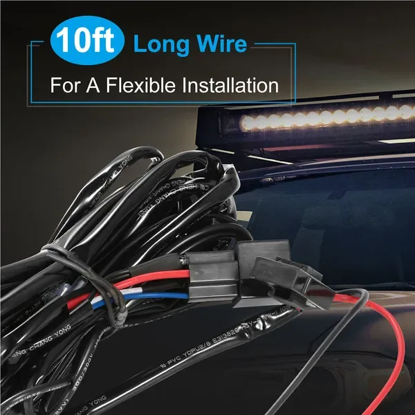 LED Light Bar Wiring Harness Kit 280W 12V 40A Power Relay Fuse On Off Switch 10ft Length Universal Fitment Light Bar Accessories view 2