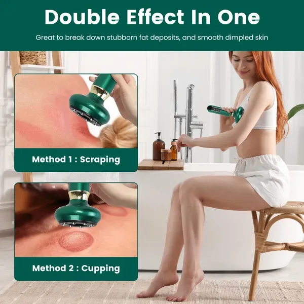 Anti Cellulite Massager Handheld Vacuum Suction Cupping Kit Beauty Tool With 12 Suction Mode 12 Heating 20Mins Auto-Off One-Key Pressure Release For Abdomen Thighs Buttocks Neck GPCT5424 view 2