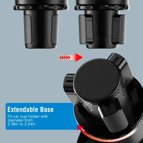 Car Cup Holder Tray 360° Rotating Car Bottle Holder Expander Adapter view 3