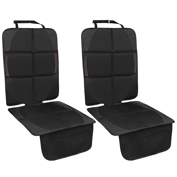 2 Packs Car Seat Protector Cushion Mat Pad With Thick Padding Protector For Child Baby Car Seat Mesh Pockets Non-slip