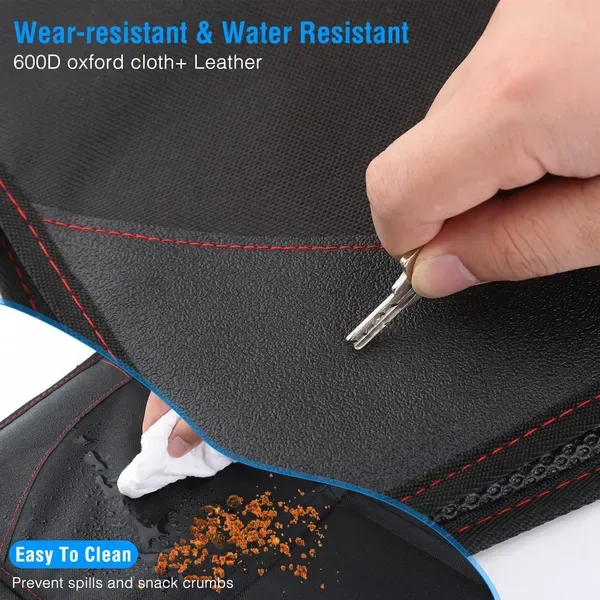 2 Packs Car Seat Protector Cushion Mat Pad With Thick Padding Protector For Child Baby Car Seat Mesh Pockets Non-slip view 2