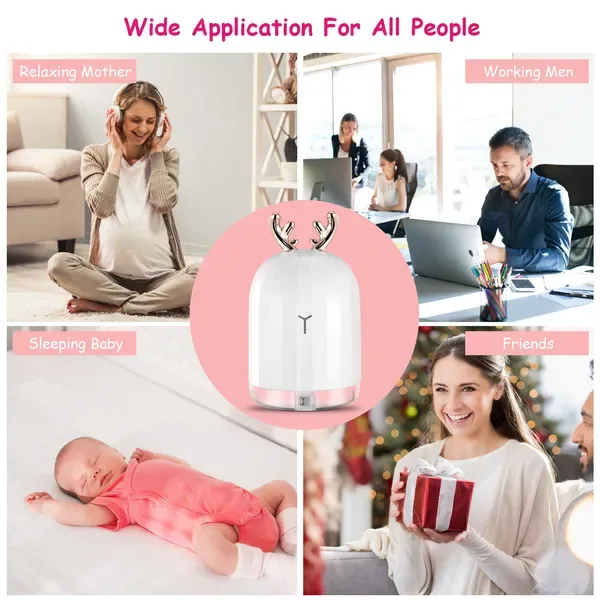 Ultrasonic Cool Mist Humidifier 220ml Air Diffuser Atomizer With 7 Color Breathing Lights For Home Office Gym Relax view 4