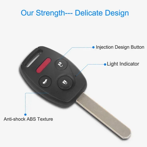 Fit For Honda Accord 2003-2007 Remote Keyless Entry Shell Button Car Key Fob Uncut Key Cover Case OUCG8D-380H-A FCCID 313.8MHz Frequency view 2