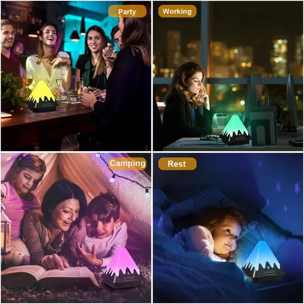 Touch Control Night Light 8-Color Change 6 Level Dimmable Light Brightness Table Lamp Portable Timer Lamp view 4