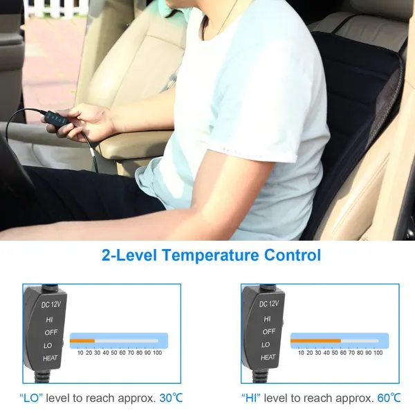 Heated Car Seat Cushion 12V Auto Seat Cover Warmer With Adjustable Temperature Controller view 3