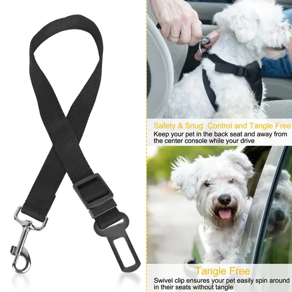 2 Pcs Pet Dog Seat Belt Leash Adjustable Pet Dog Cat Safety Leads Harness view 3