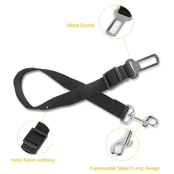 2 Pcs Pet Dog Seat Belt Leash Adjustable Pet Dog Cat Safety Leads Harness view 2