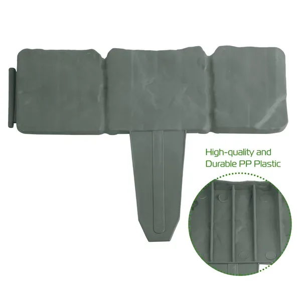 20 PCS Cobbled Stone Effect Plastic Garden Lawn Border Edging view 2