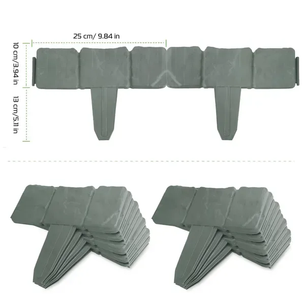 20 PCS Cobbled Stone Effect Plastic Garden Lawn Border Edging view 3