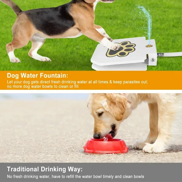 Dog Water Fountain Outdoor Dog Pet Water Dispenser Step-on Activated Sprinkler view 3