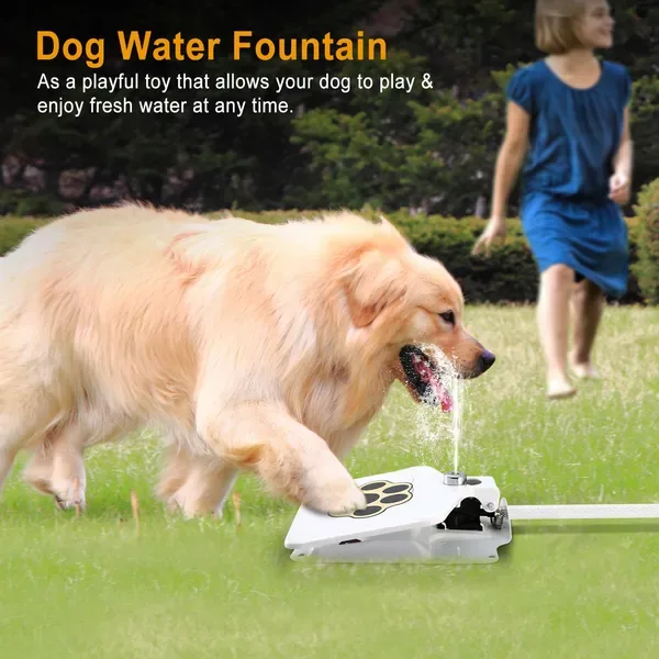 Dog Water Fountain Outdoor Dog Pet Water Dispenser Step-on Activated Sprinkler view 4