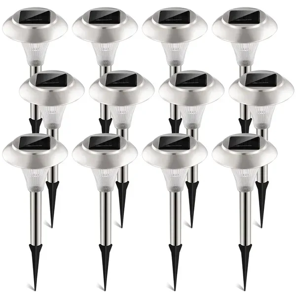 12 Packs Solar Garden Lights Outdoor IP44 Waterproof Solar Pathway Lights Color Changing Landscape Lamps view 2
