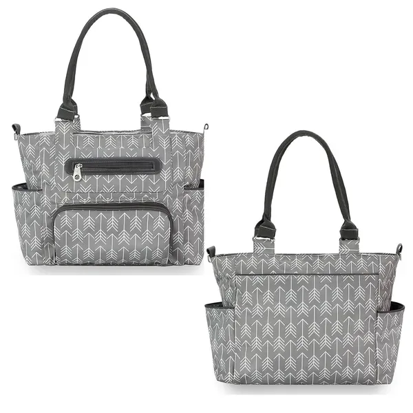 8Pcs Baby Nappy Diaper Bags Set For Mom Dad Mummy Handbags Multifunctional Diaper Changing Bags With Bottle Bag Mesh Bag Purse Diaper Pad 2 Burp Cloths 2 Hook Straps view 4