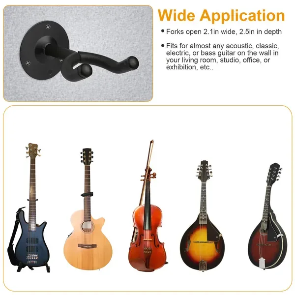 Wall Mount Guitar Hanger Padded Steel Guitar Bracket Holder Hook Rack view 4