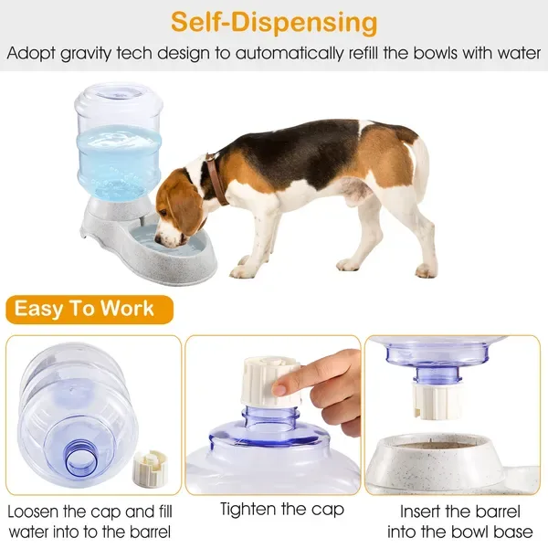 3.5L/1 Gal Pet Water Dispenser Self-Dispensing Gravity Pets Water Feeder Automatic Pet Waterer Cat Dog view 2