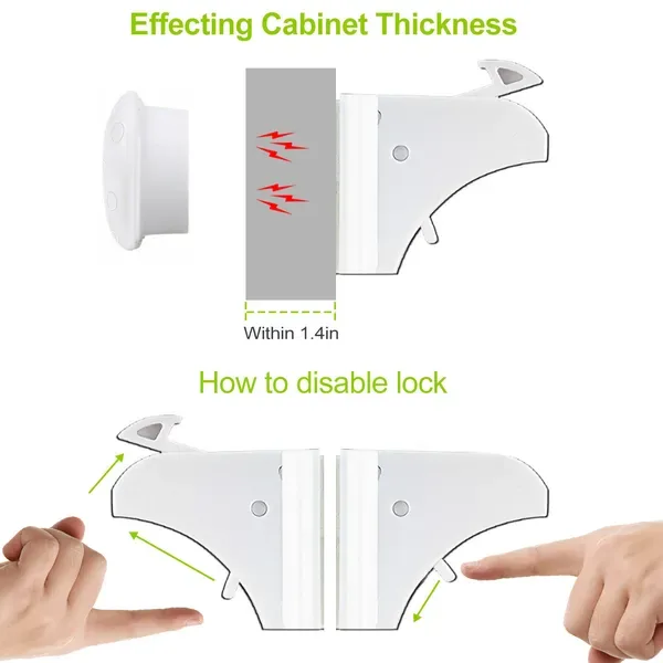 4Pcs Magnetic Cabinet Locks Child Safety Drawer Locks Adhesive Baby Proof Cabinets Latches Kit view 4
