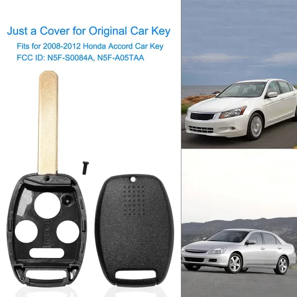 2Pcs Keyless Entry Remote Shell Case Fit For Honda Accord 2008-2012 Car Key Fob Pad Replacement view 4