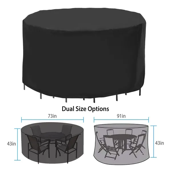 Circular Table Cover UV Water Resistant Outdoor Furniture Protector For Small Round Table Chairs Set view 2
