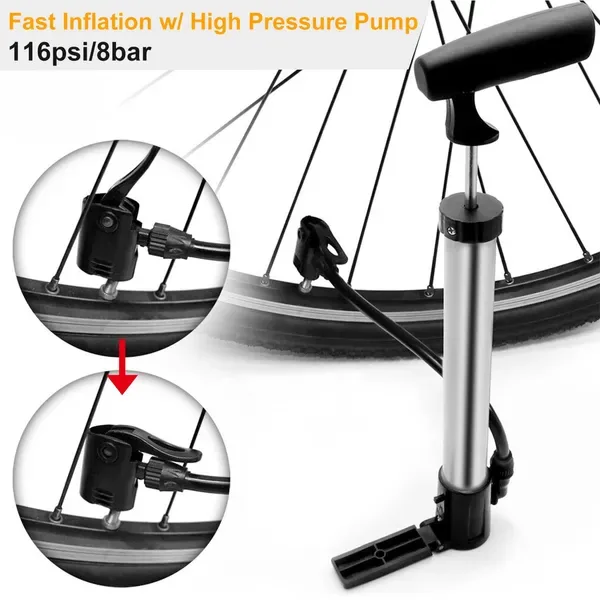Mini Bike Pump Portable Bicycle Tire Inflator Ball Air Pump W/ Mount Frame For Mountain Road Bike view 3