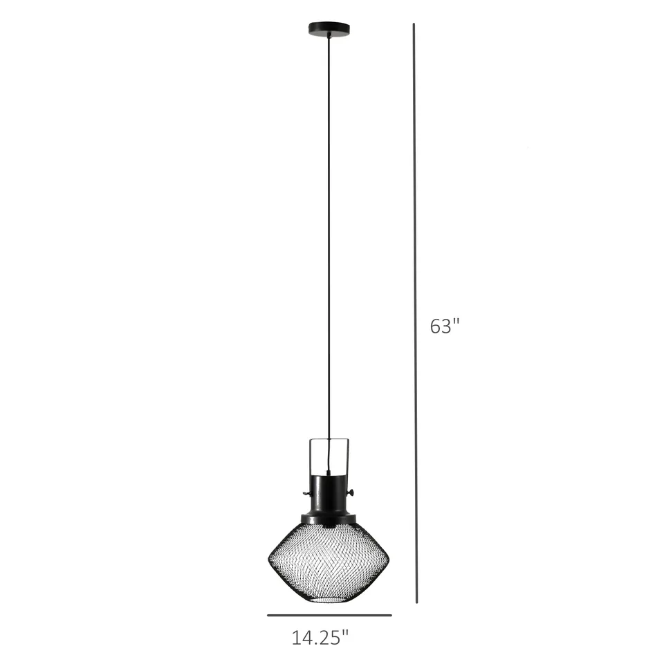 Industrial Pendant Light Fixtures with Adjustable Hanging Chain, Black view 2