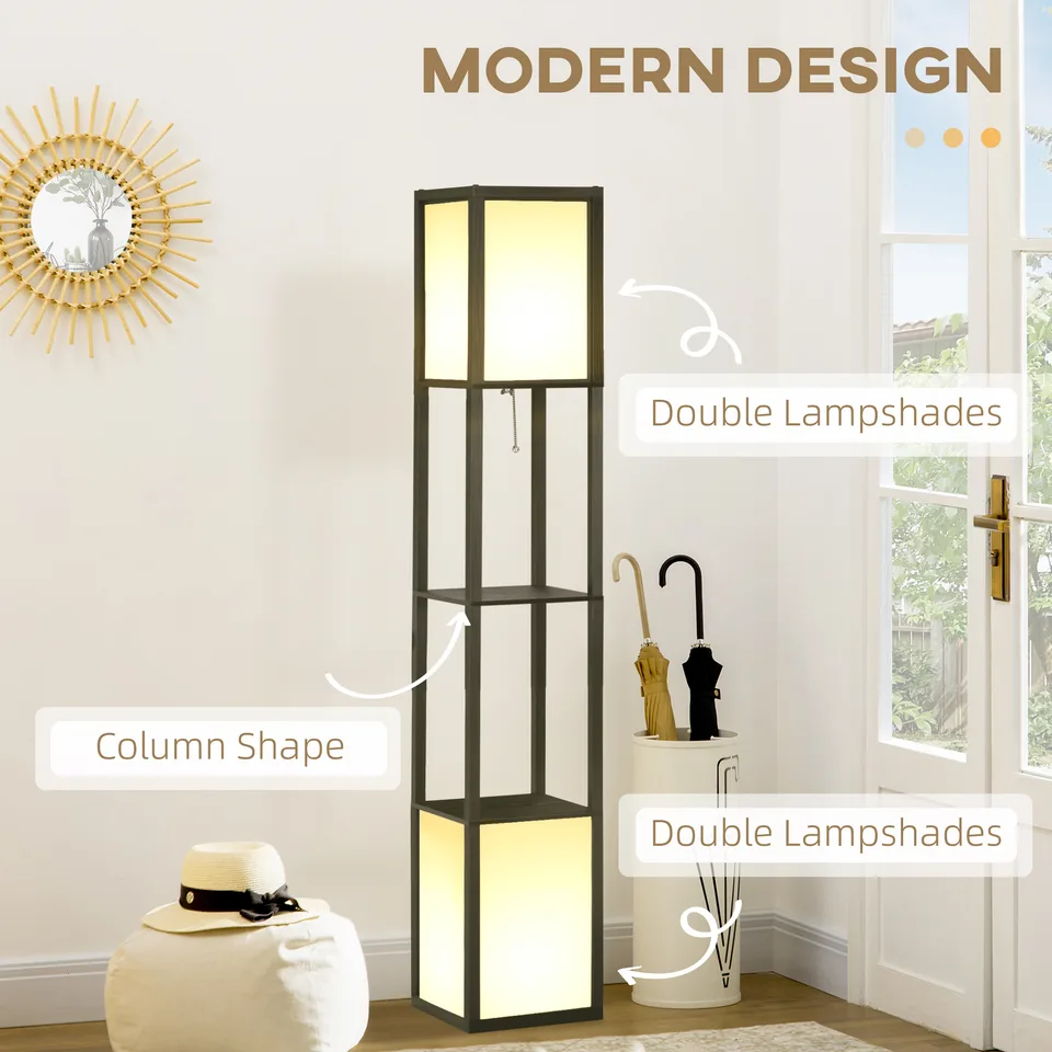 Modern Shelf Floor Lamp with Dual Ambient Light view 4