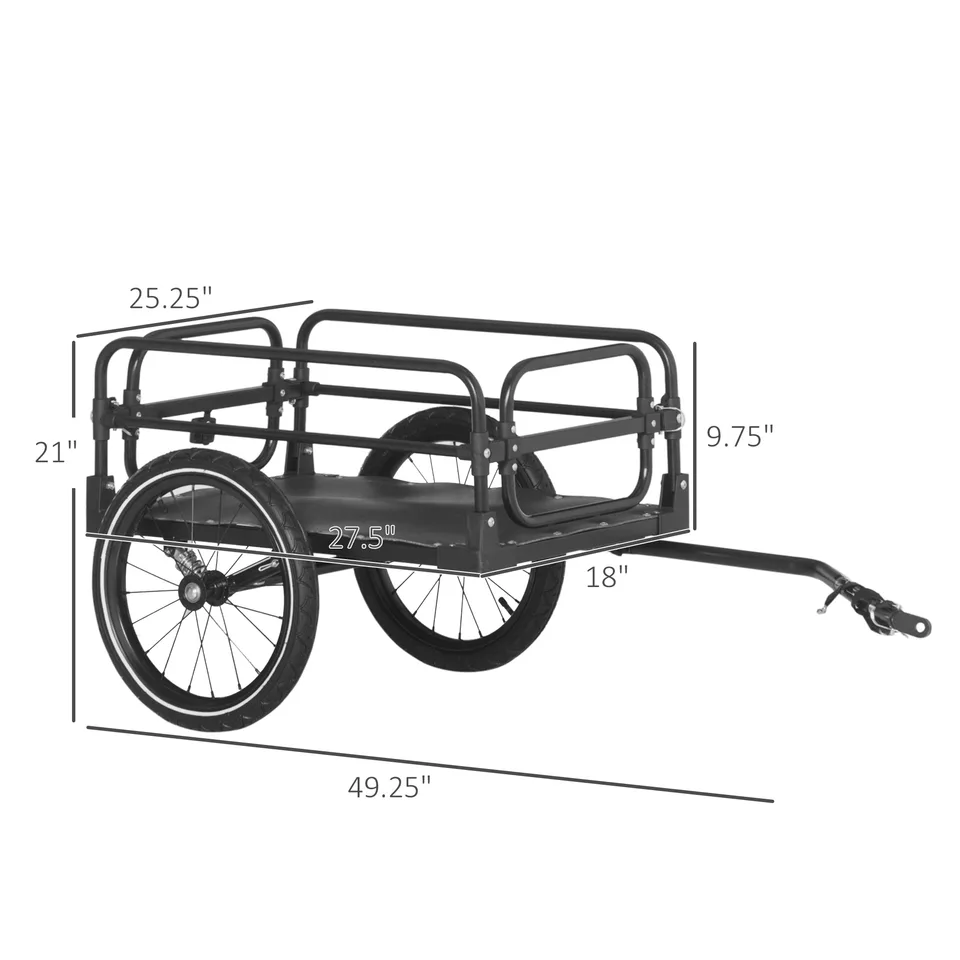 Bike Cargo Trailer Bike Wagon Bicycle Trailer with Suspension, Triple Safety Features, 16 Wheels, 88 lbs Max Load view 2