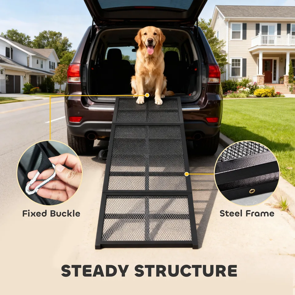 Dog Car Ramp, 75" x 20" Extra Long and Wide, Non-Slip Surface, Folding Portable Pet Ramp for Large, Small & Senior Dogs view 2